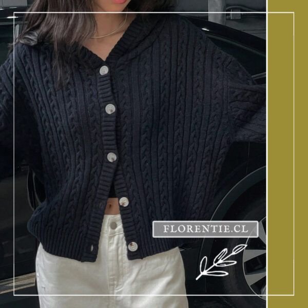 Cardigan azul marino corto