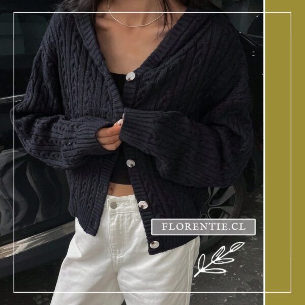 Cardigan azul marino fino