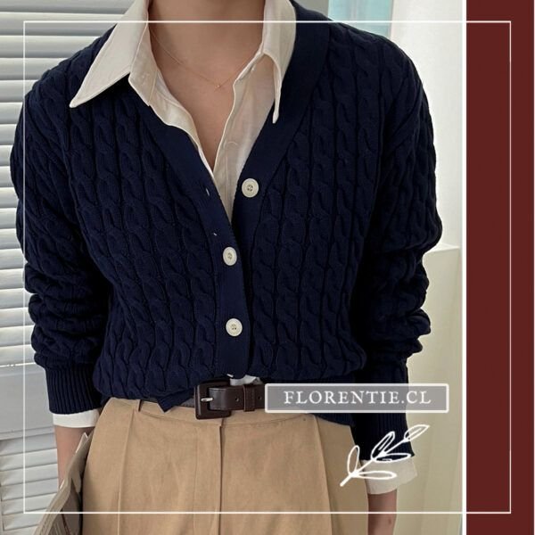Cardigan azul oscuro vestir mujer