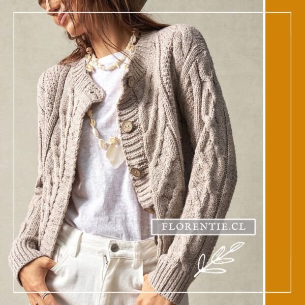 Cardigan botones beige