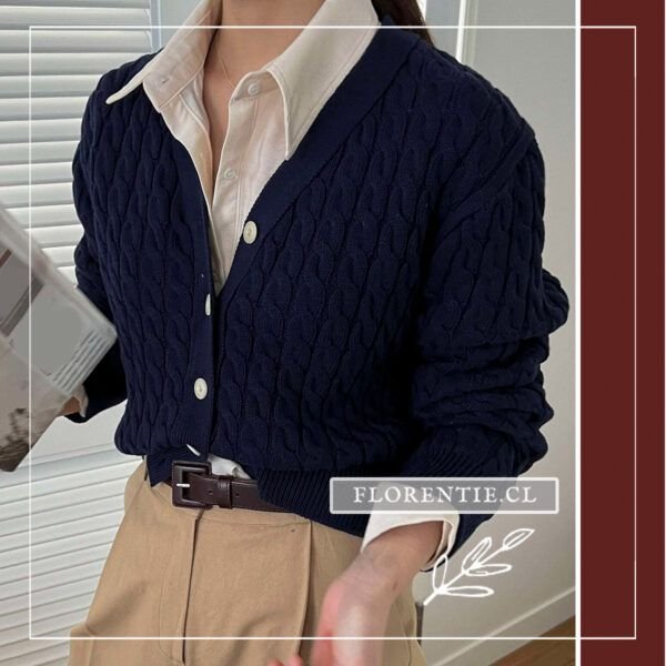 Cardigan color azul oscuro mujer