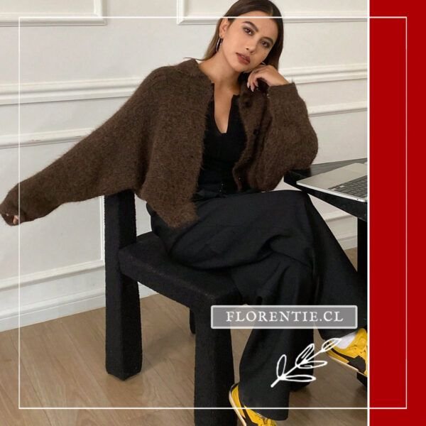 Cardigan juvenil café