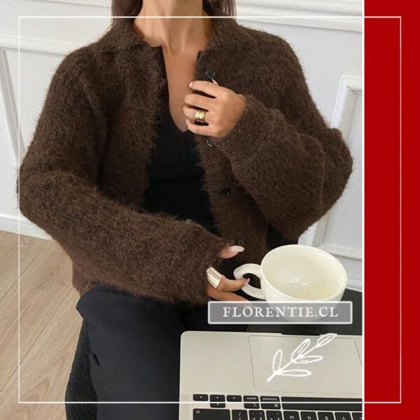 Cardigan juvenil café chocolate