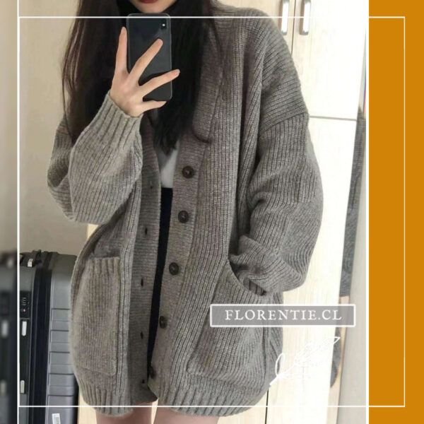 Cardigan manga larga