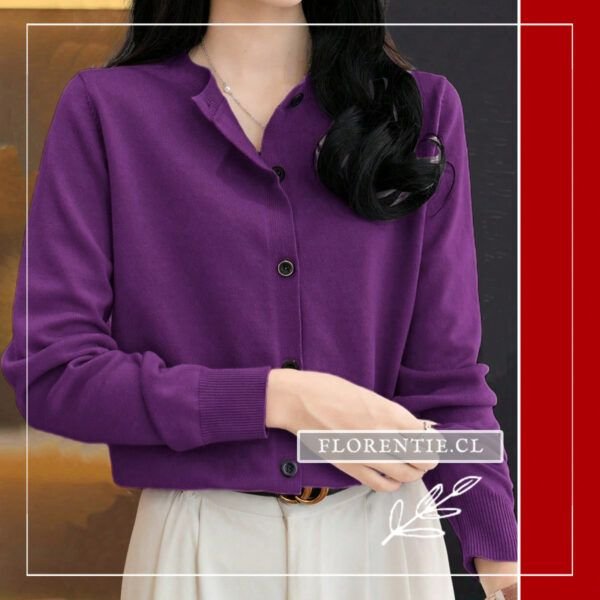 Cardigan morado de mujer