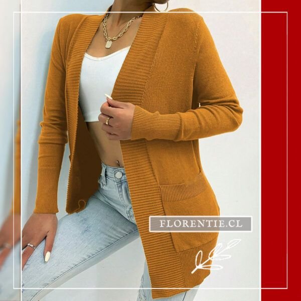 Cardigan mostaza mujer