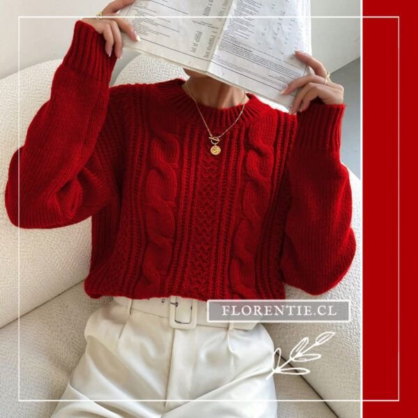 Chaleco rojo mujer tejido