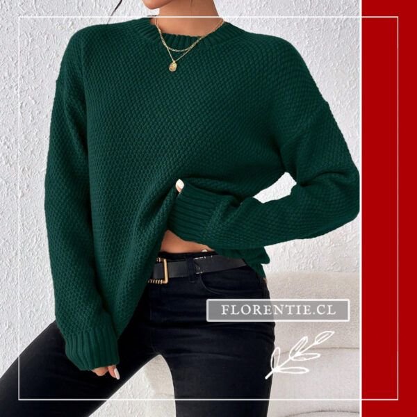 Chaleco verde oscuro mujer manga larga