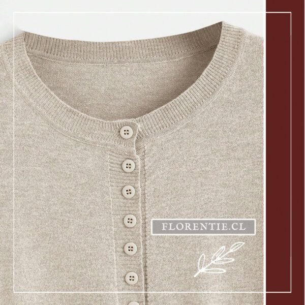 Detalle botones cardigan ajustado