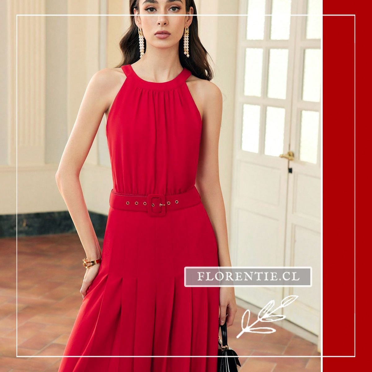 Detalle cuerpo enterito rojo fiesta