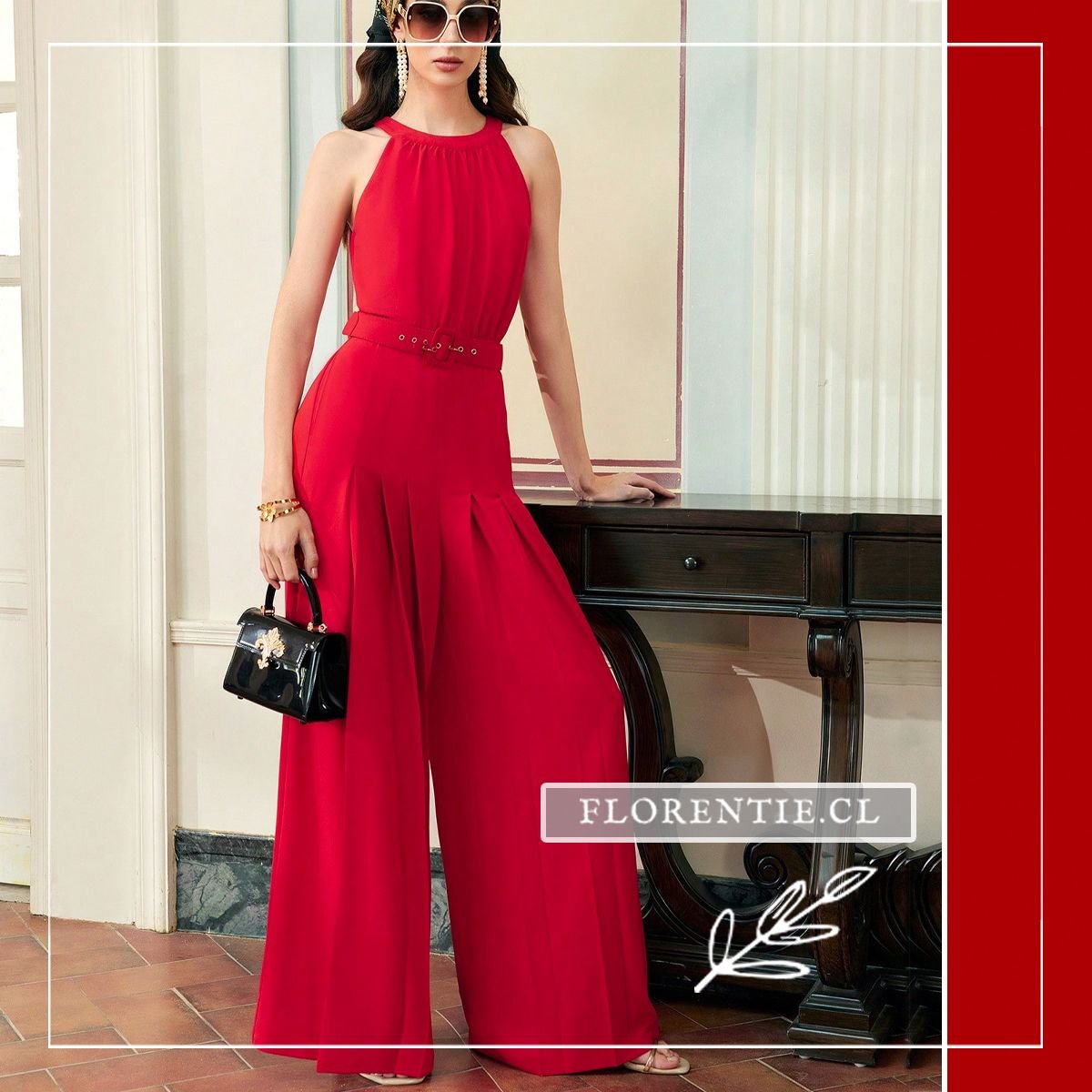 Enterito mujer fiesta rojo