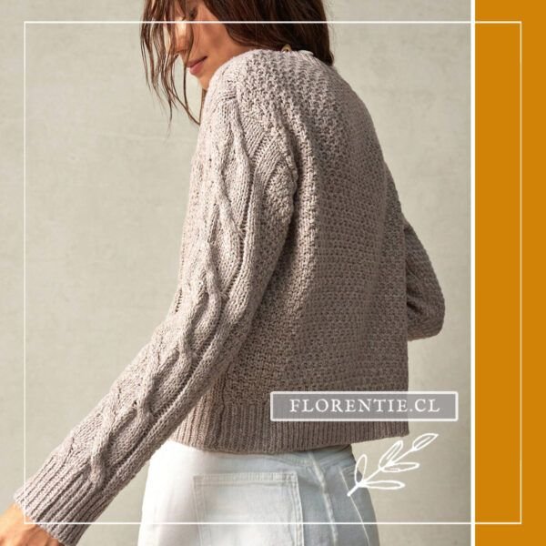 Espalda cardigan abotonado mujer