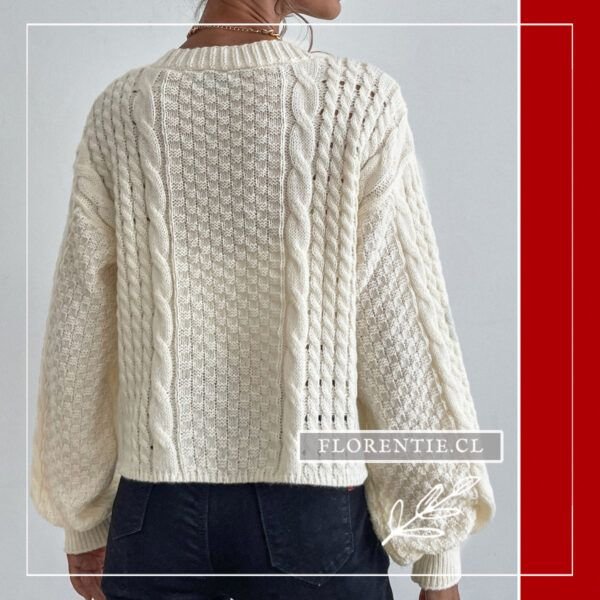 Espalda cardigan mujer cuello V