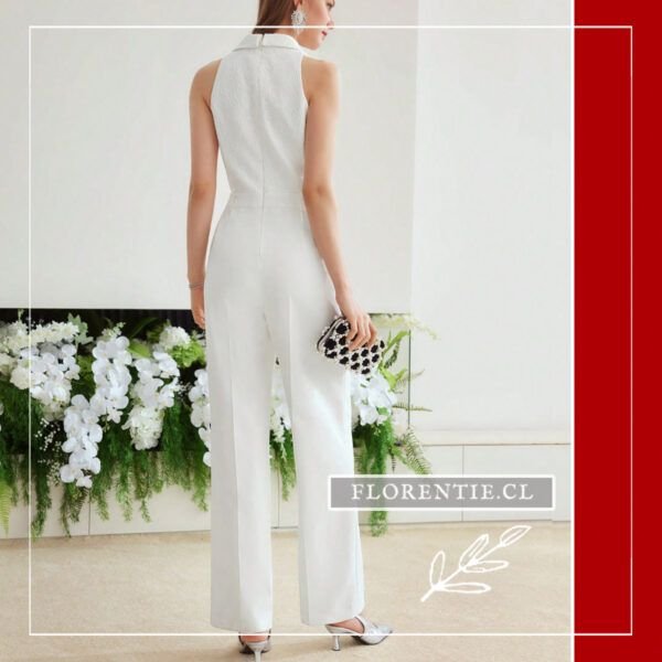 Espalda jumpsuit blanco novia