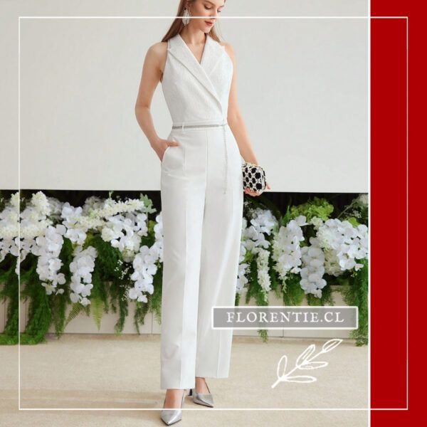 Jumpsuit color blanco novia