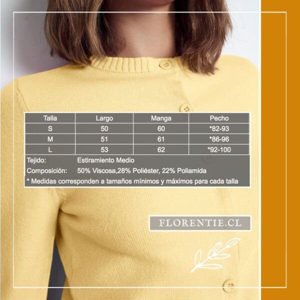 Medidas cardigan amarillo