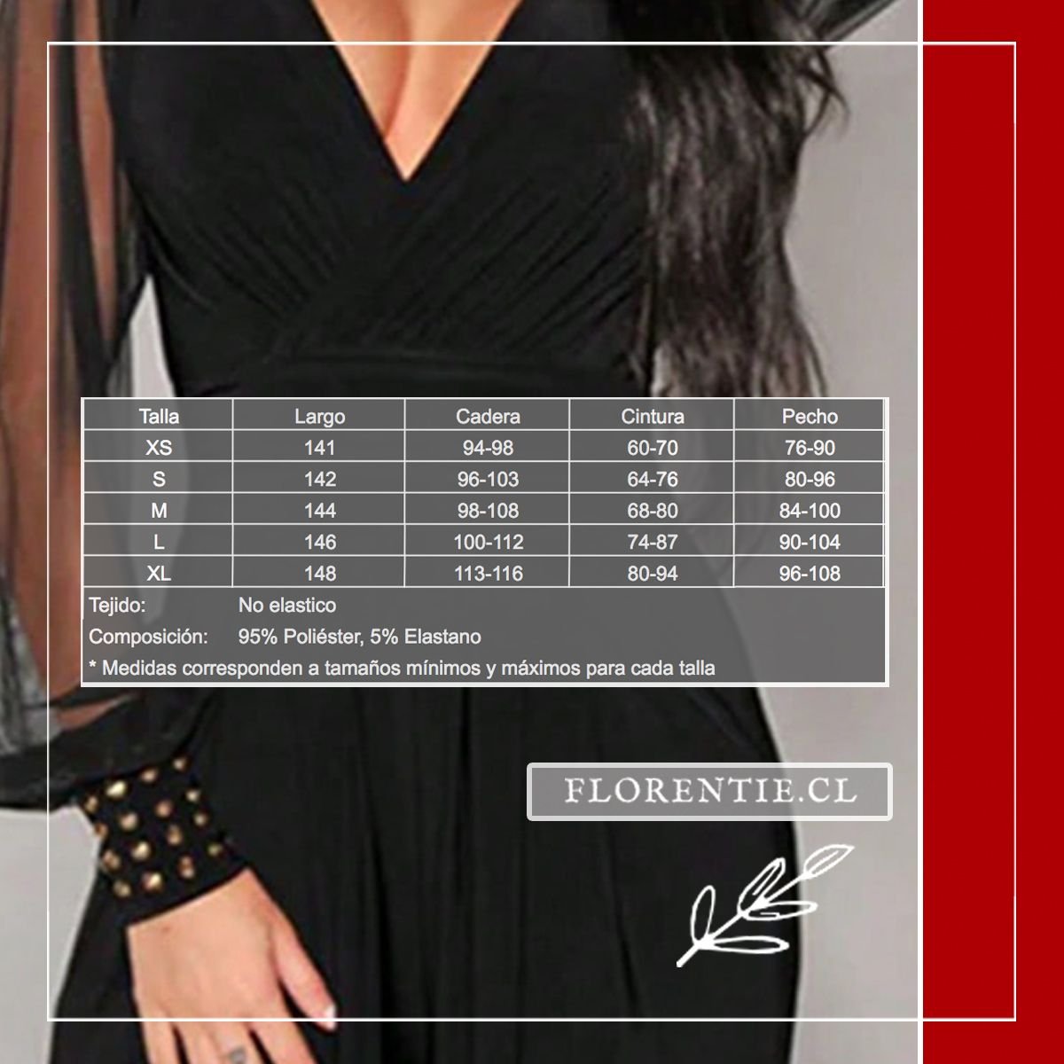 Medidas enterito negro manga larga