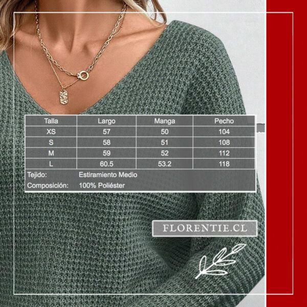 Medidas sweater espalda descubierta Doria