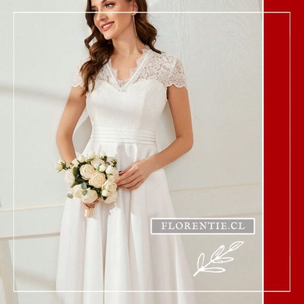 Acercamiento vestido para boda civil cristiana