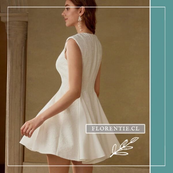 Espalda vestido corto de novia civil