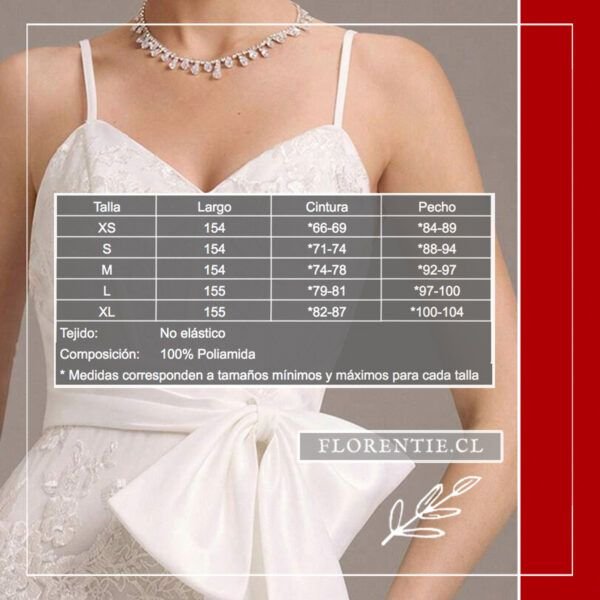 Medidas vestido boda civil corte sirena