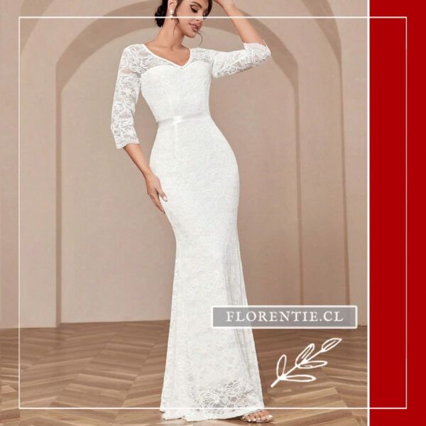 Vestido largo boda civil