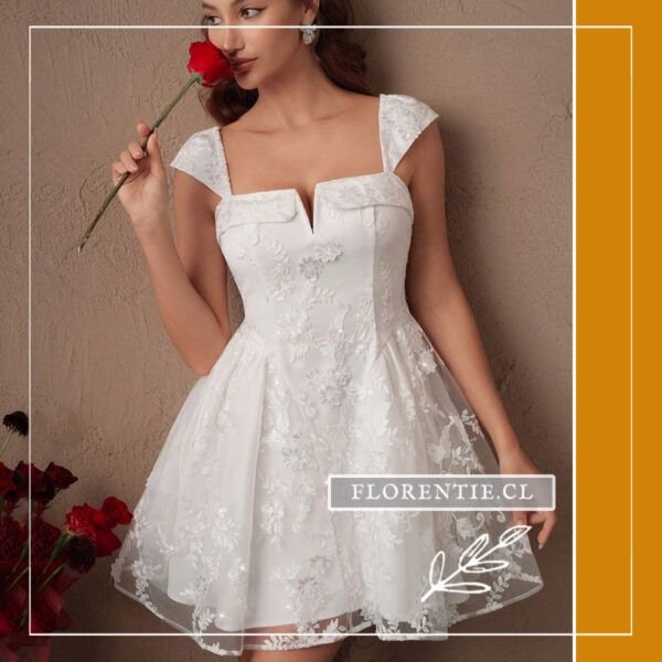 Vestido novia civil corte princesa