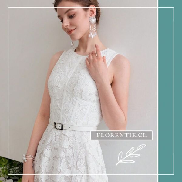 Vestido novia civil midi encaje
