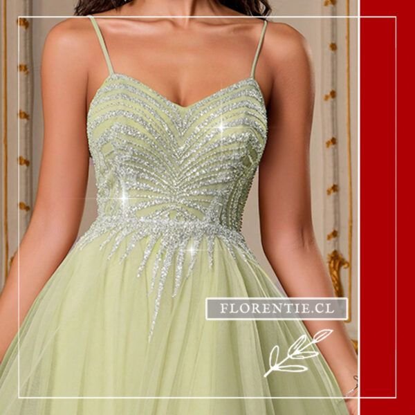Detalle escote vestido corte imperio