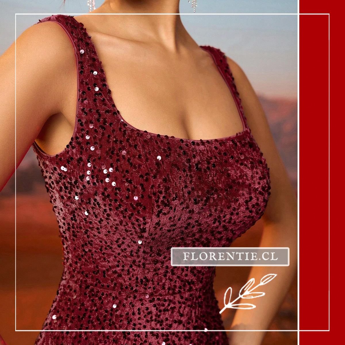 Detalle escote vestido graduación corte sirena