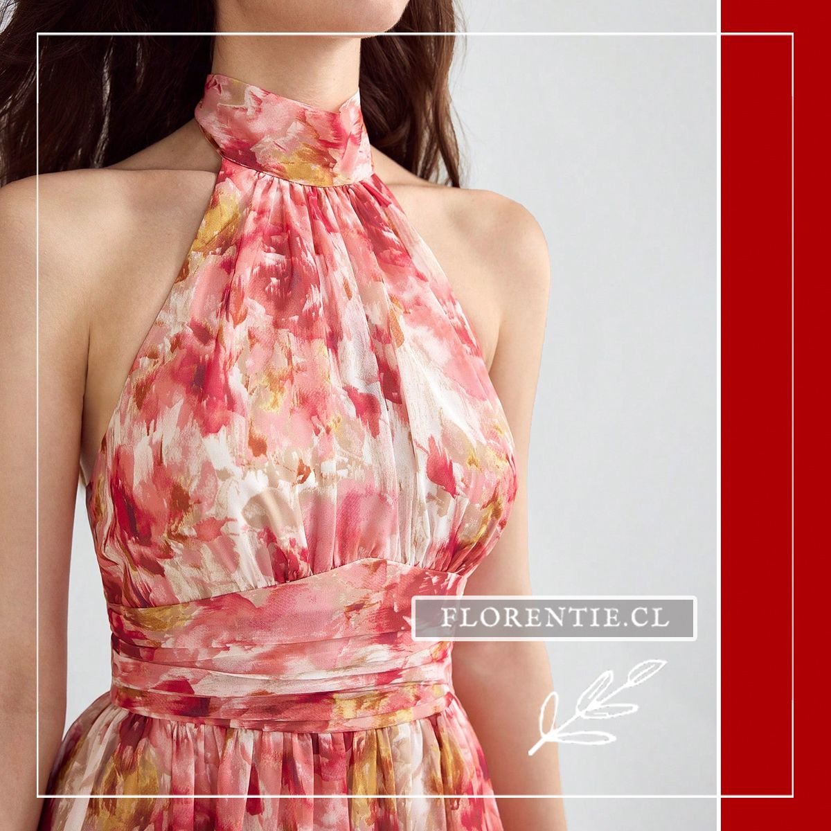 Detalle torso vestido graduacion estampado