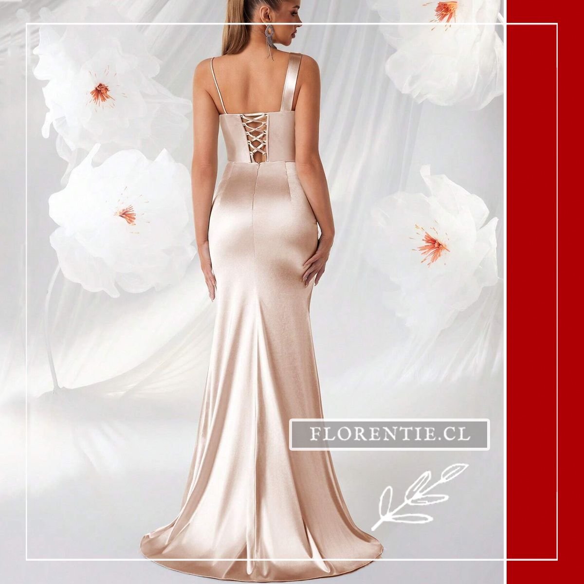 Espalda vestido graduacion beige