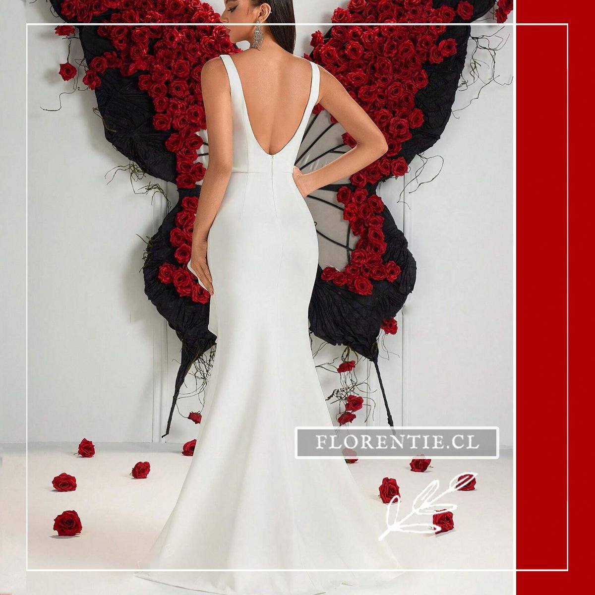 Espalda vestido graduacion blanco