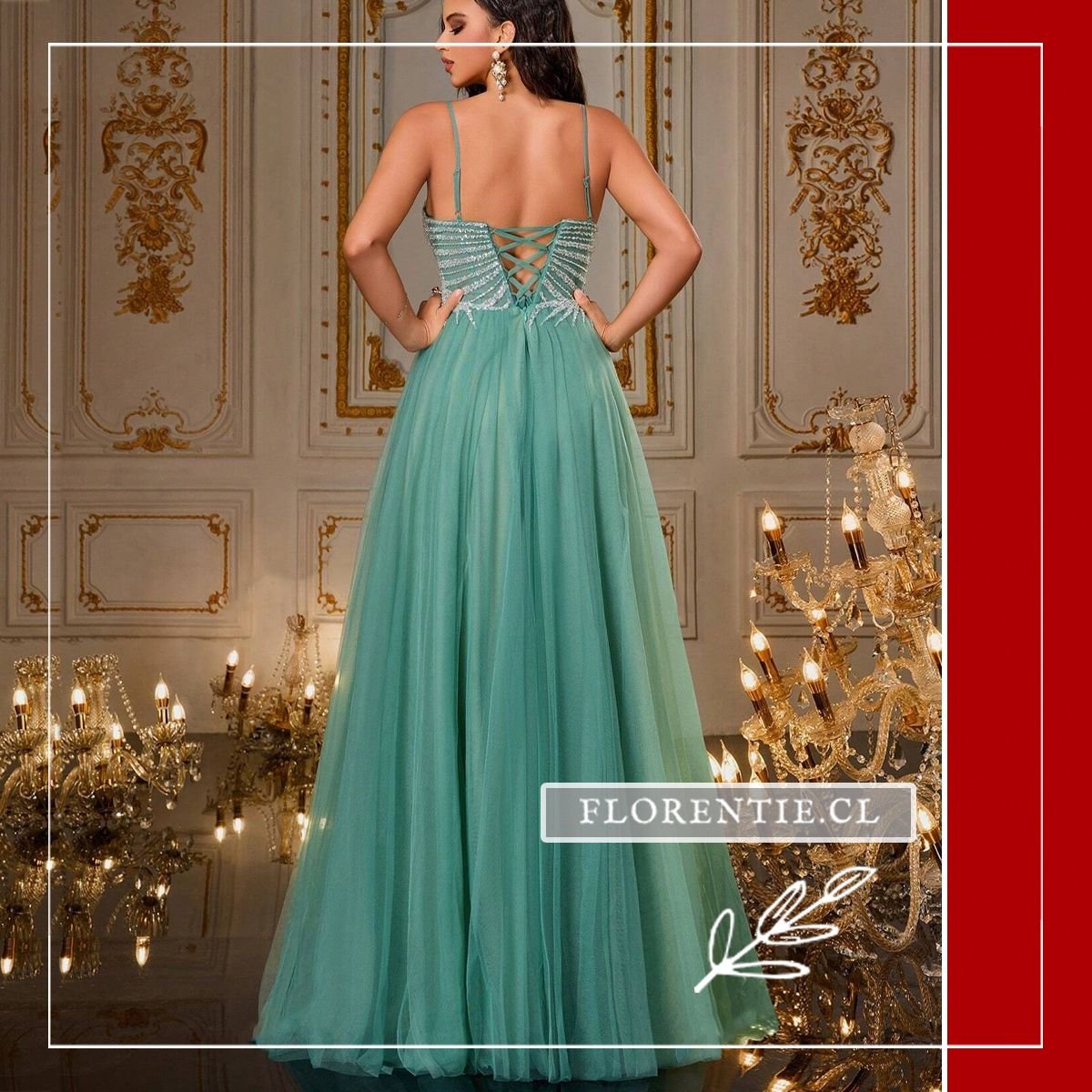 Espalda vestido graduación corte A