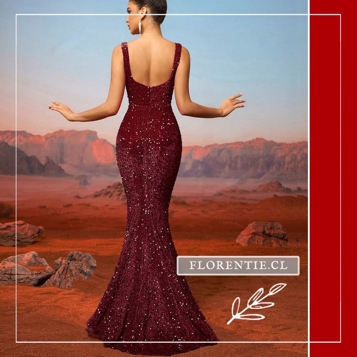 Espalda vestido graduación corte sirena