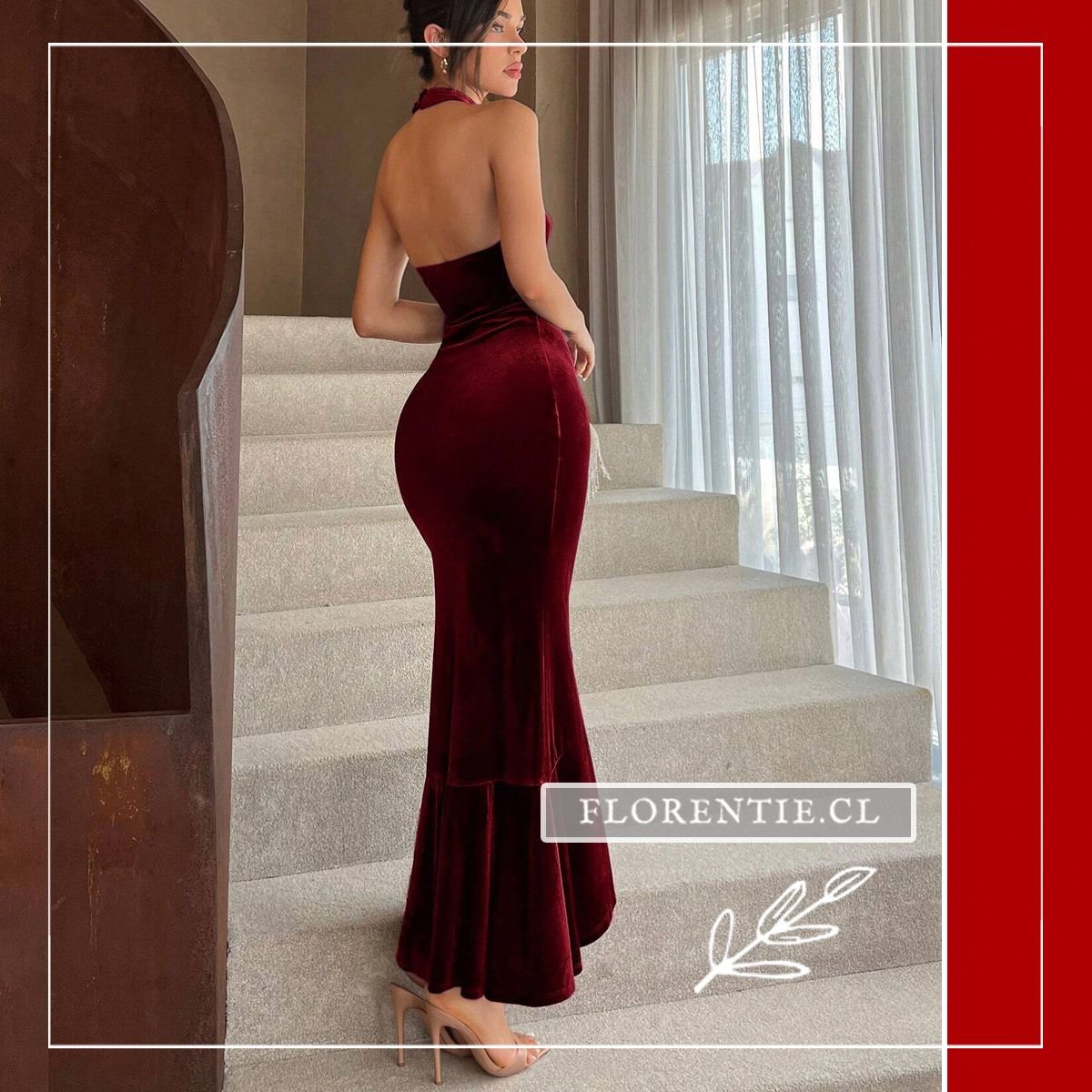 Espalda vestido graduación cuello halter