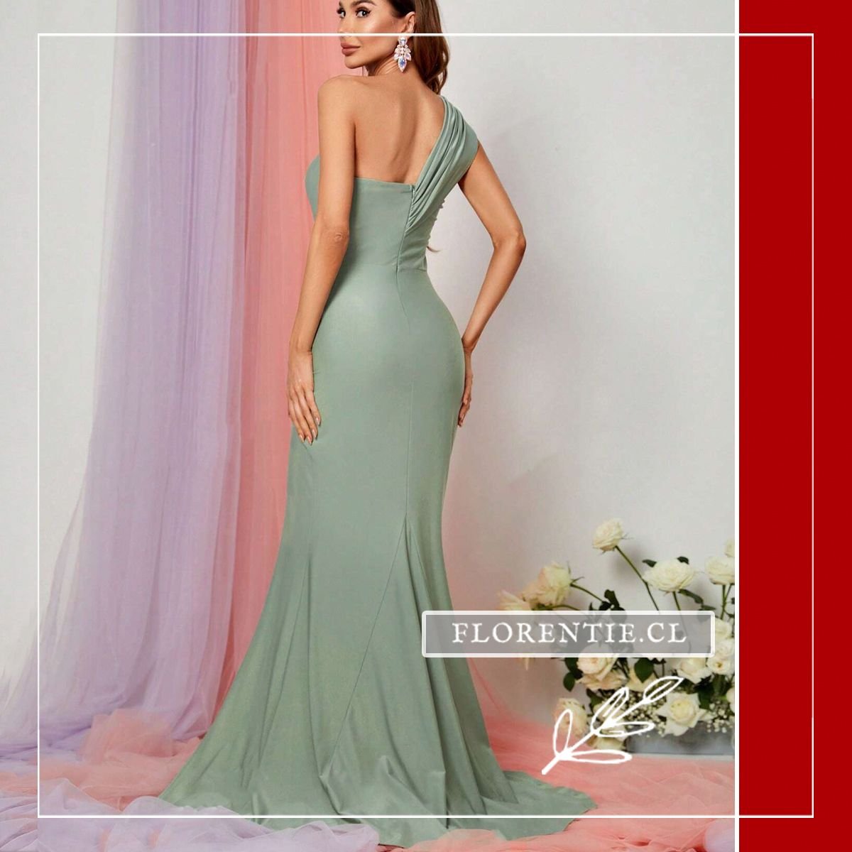 Espalda vestido graduacion drapeado