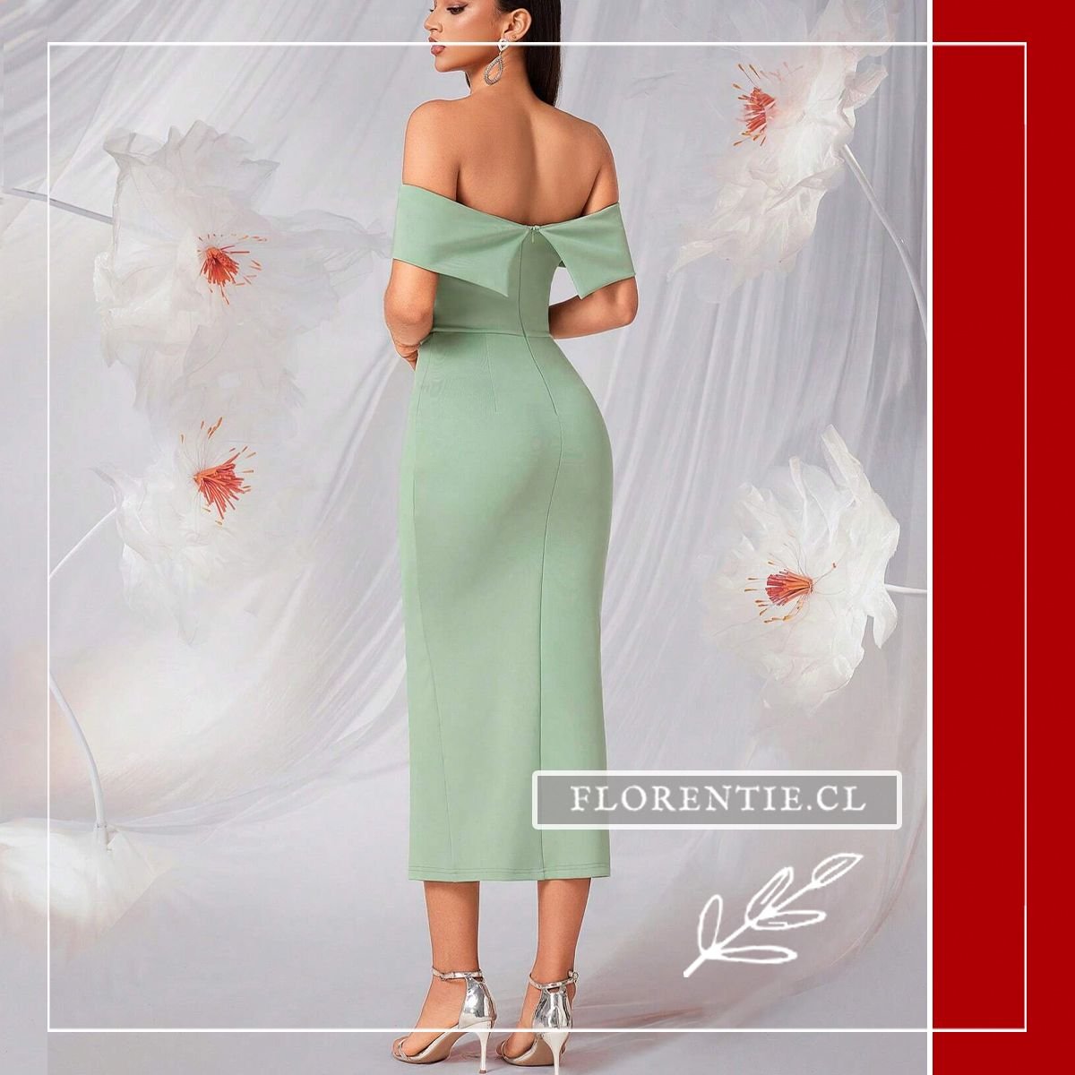 Espalda vestido graduación hombros caídos