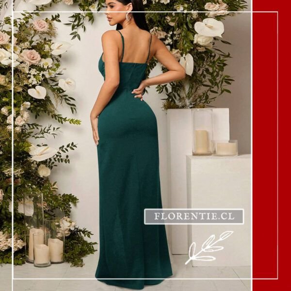 Espalda vestido graduacion verde oscuro