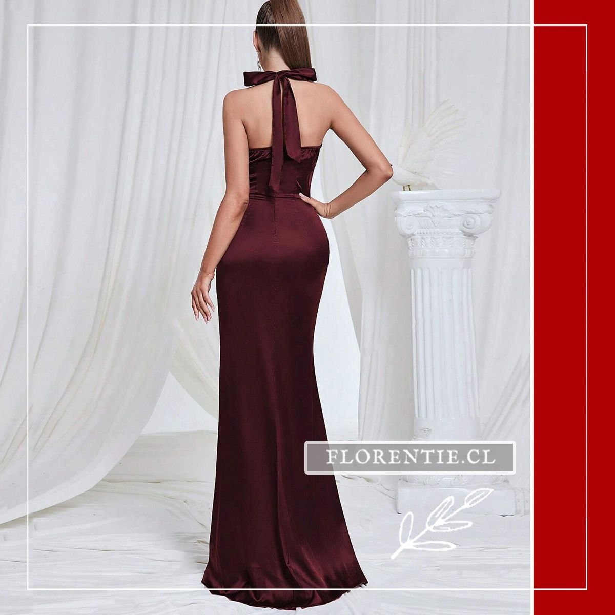 Espalda vestido largo satin