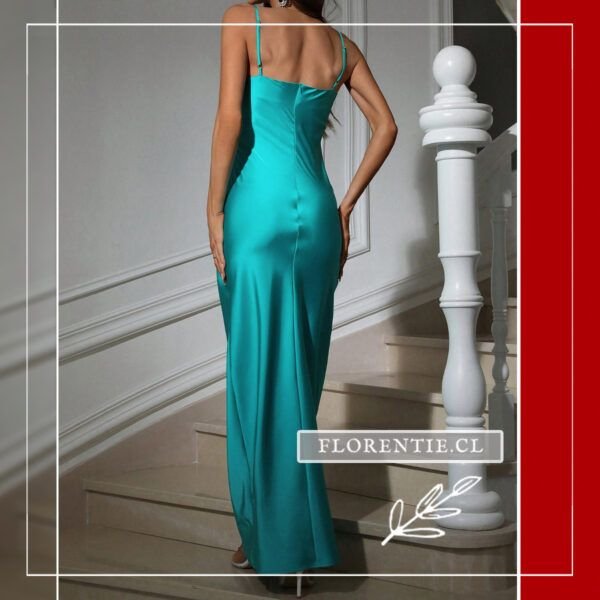 Espalda vestido turquesa