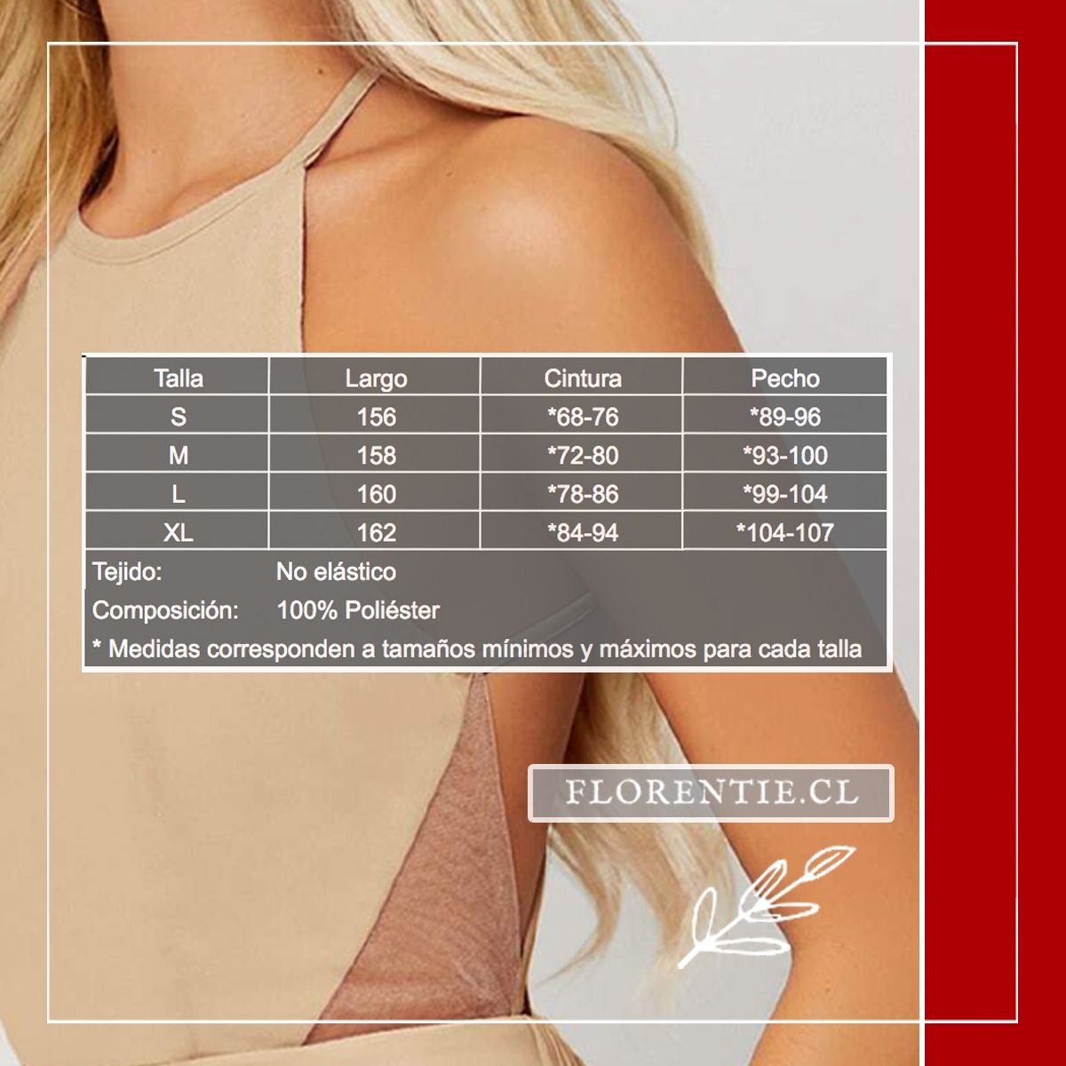 Medidas vestido de graduación color crema