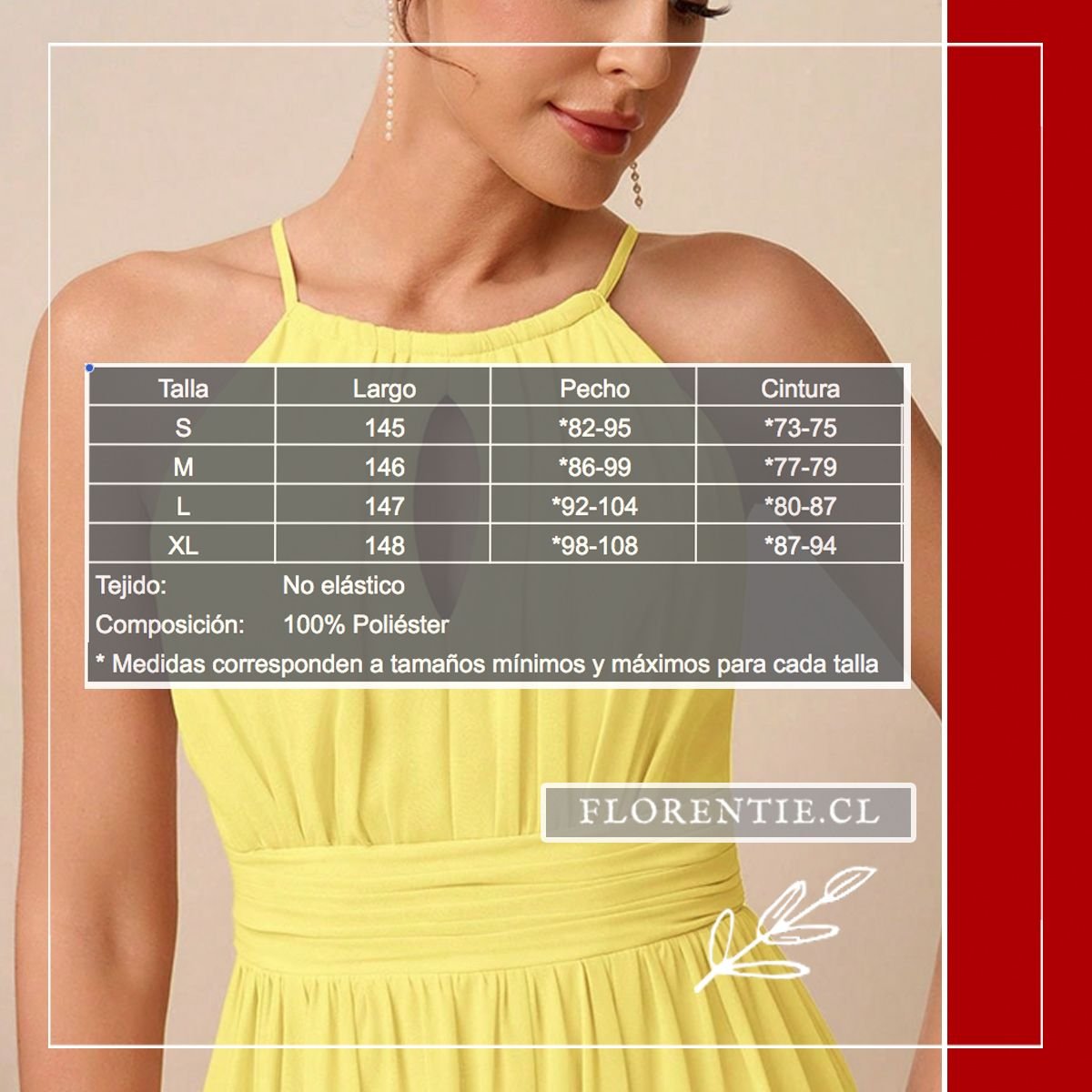 Medidas vestido graduacion amarillo