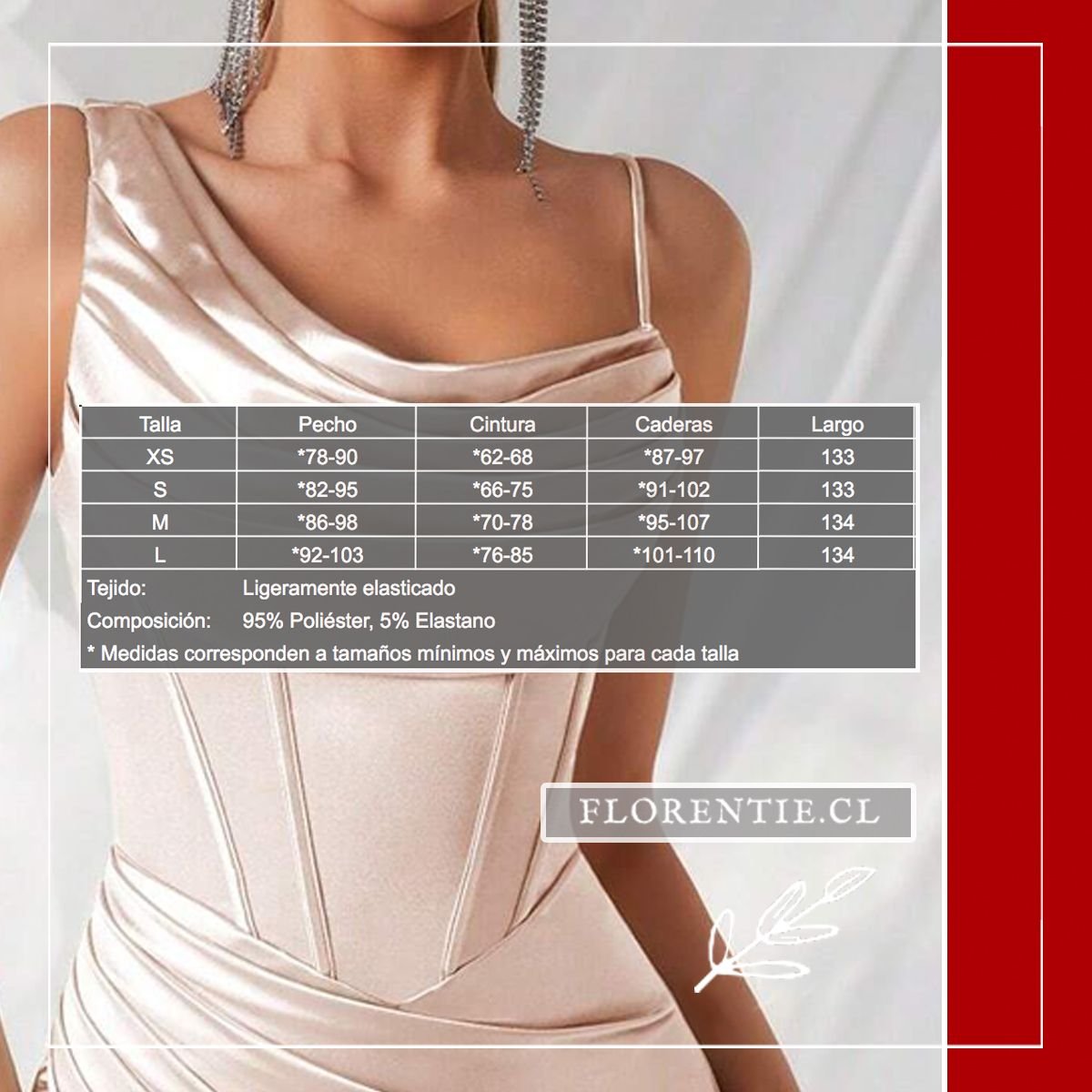 Medidas vestido graduación beige