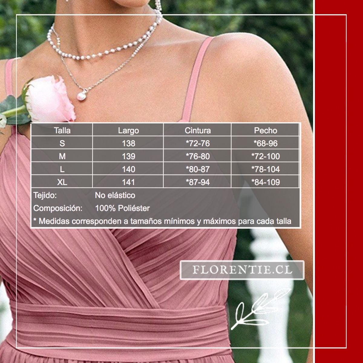 Medidas vestido graduacion cruzado