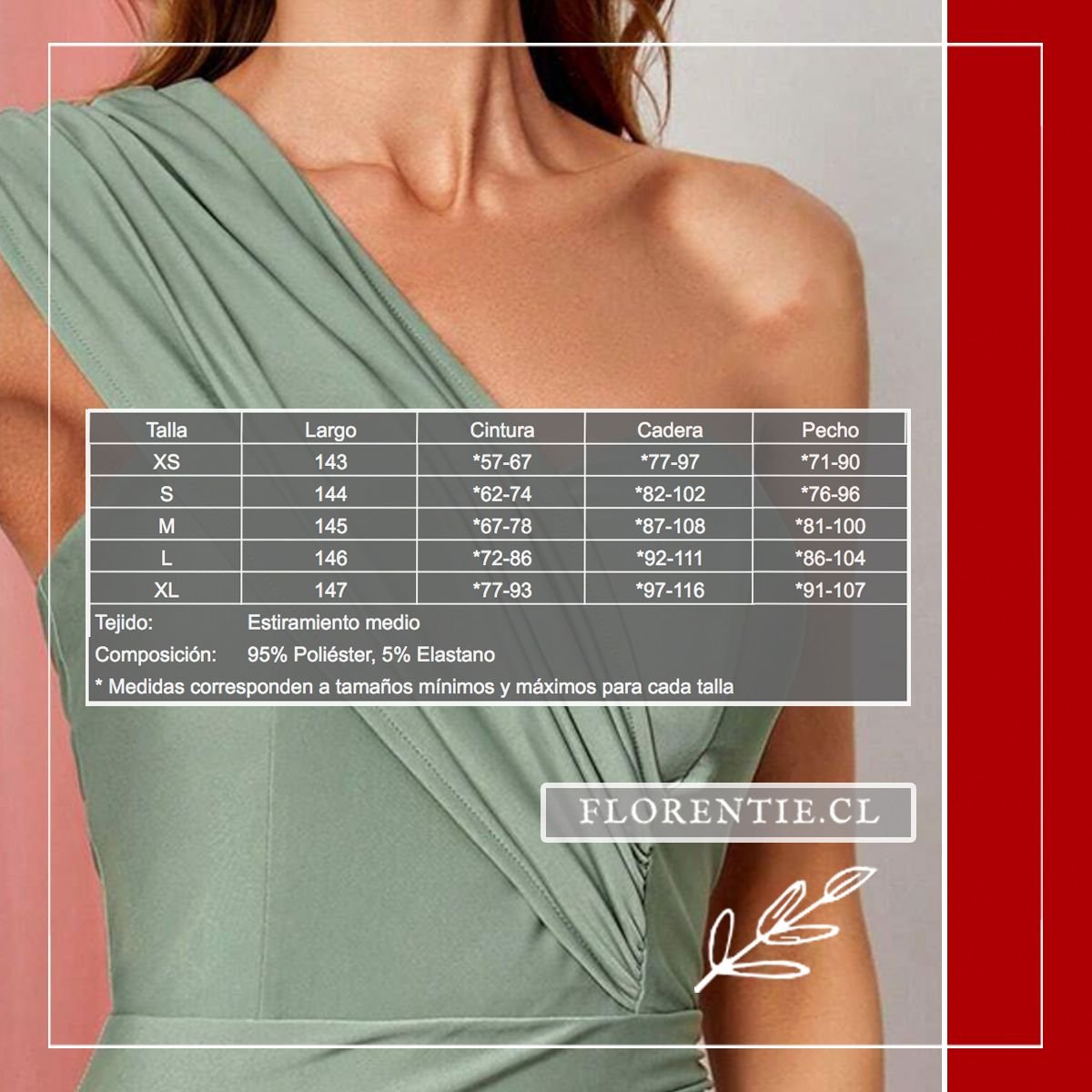 Medidas vestido graduacion drapeado