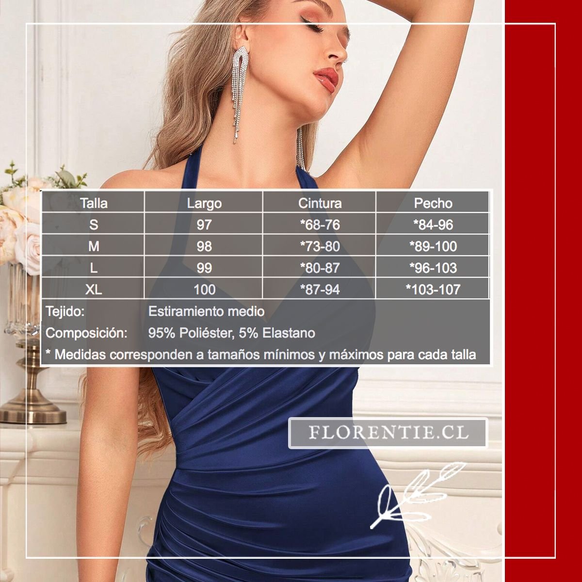 Medidas vestido graduación fruncido