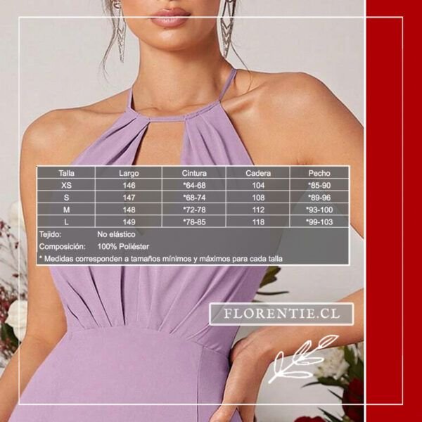 Medidas vestido lila fiesta
