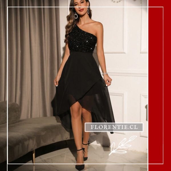 Vestido asimetrico lentejuelas