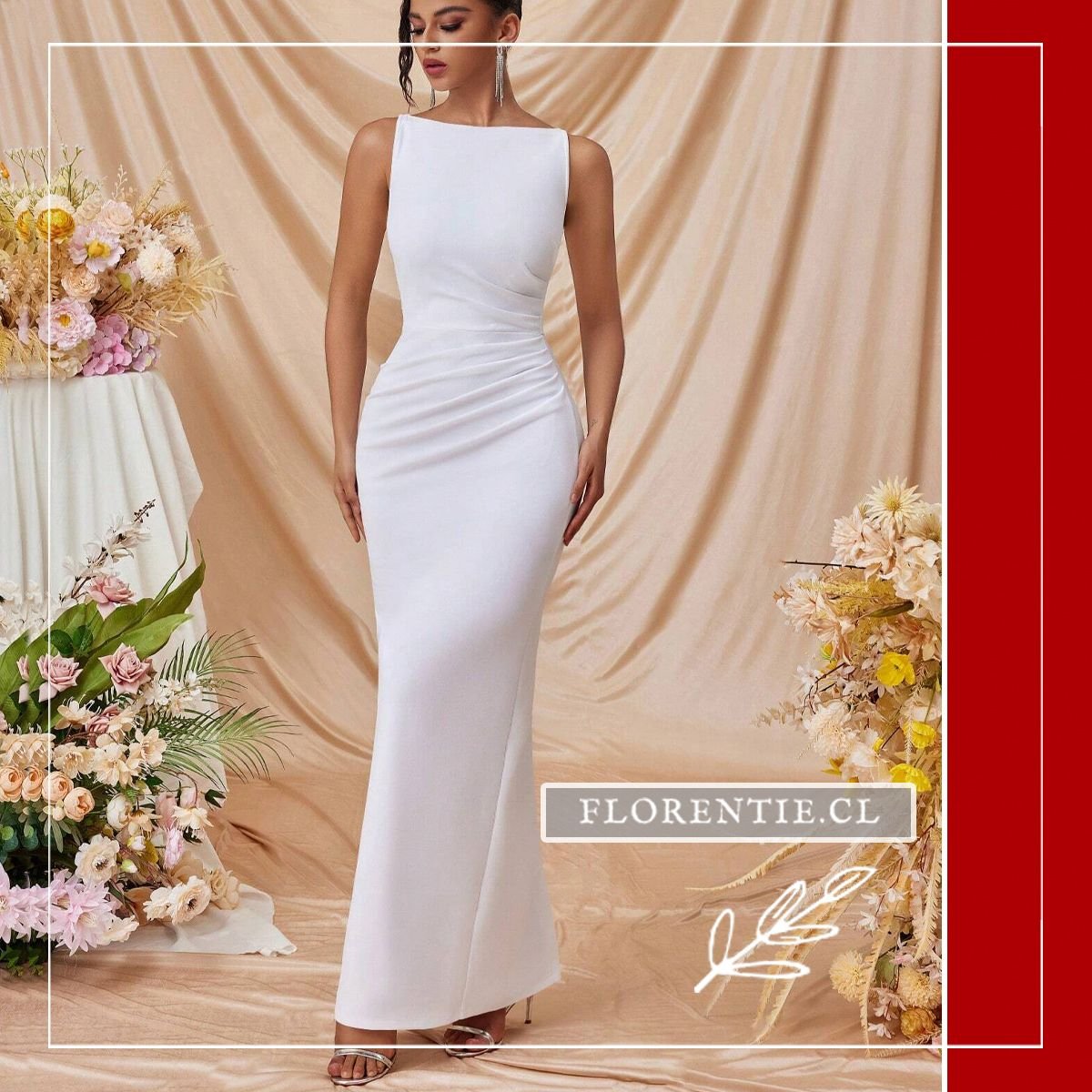 Vestido blanco largo para graduación